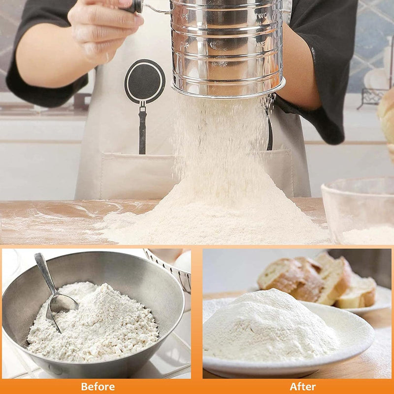 HULISEN Flour Duster One-Handed Operation Stainless Steel Powdered Sugar Shaker Sifter