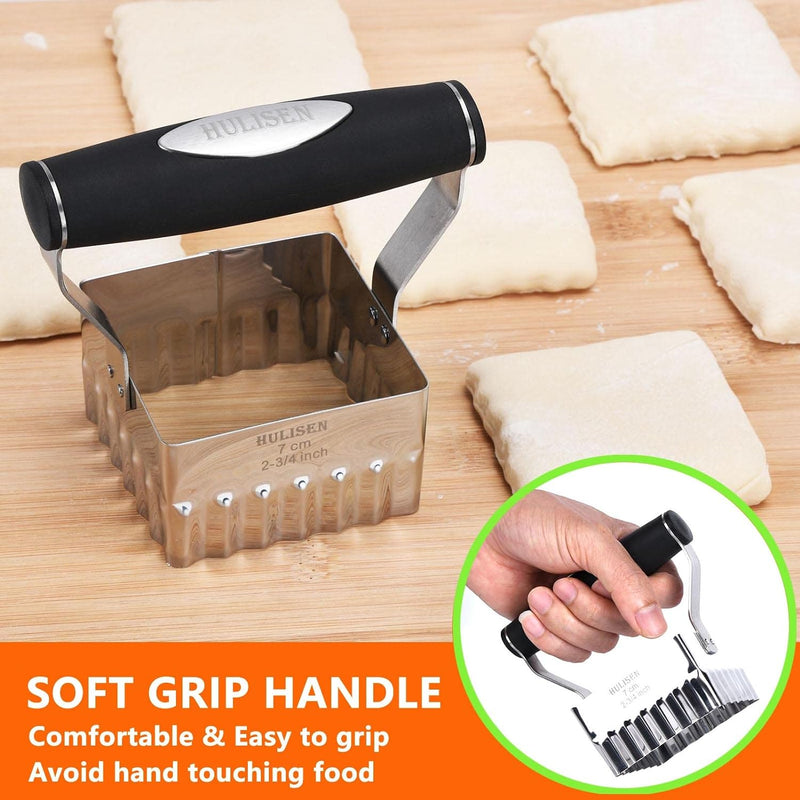 3-Inch Stainless Steel Biscuit Cutter with Soft Grip Handle and Gift Package