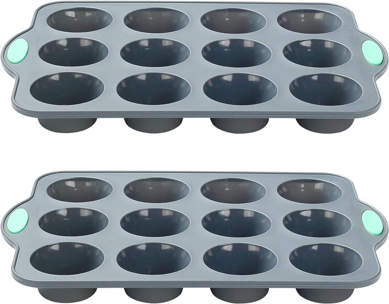 8-in-1 Silicone Baking Set - 6 Molds 2 Mats Cookie Sheet Cake Pan - Navy Blue