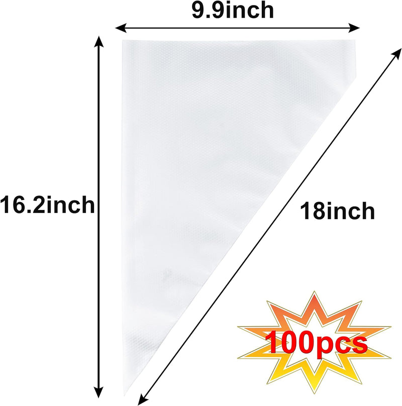 100pcs Disposable Piping Bags 12 Inch - Anti-Burst Non-Slip Pastry Bags for CakeCookie Decorating