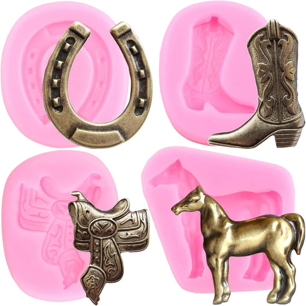 Horse Silicone Molds - Set of 4 for Cake Decorating and Fondant