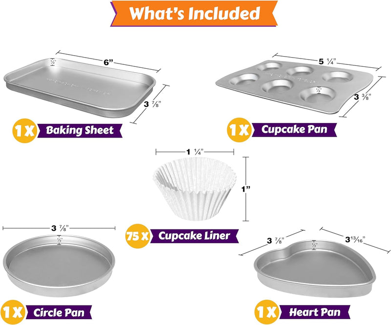 Kids Oven Pan Set for Easy Bake Ultimate Oven - Includes Cupcake  Bake Pan and 75 Liners