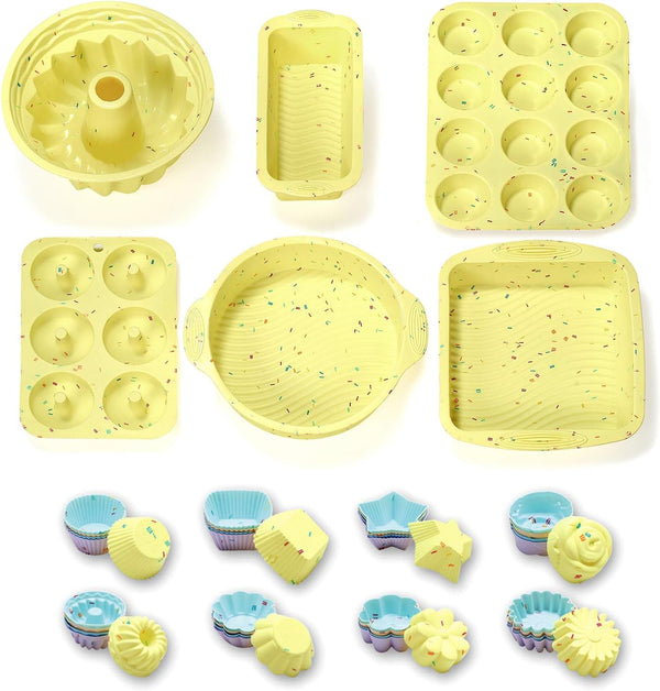 46-Piece Silicone Bakeware Set with Various Molds
