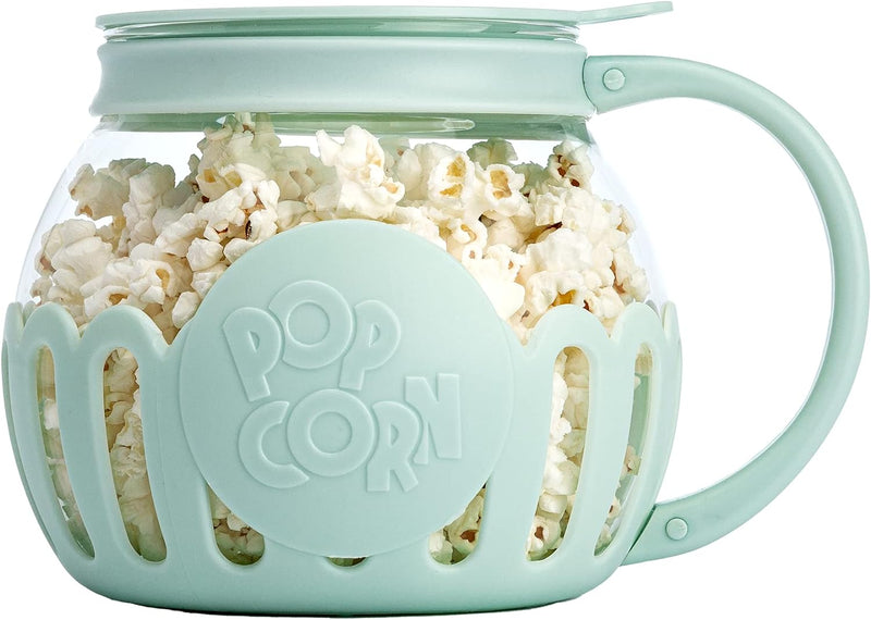 Ecolution Micro-Pop Microwave Popcorn Popper - Temperature Safe with 3-in-1 Lid BPA-Free Dishwasher Safe 15-Quart Pink