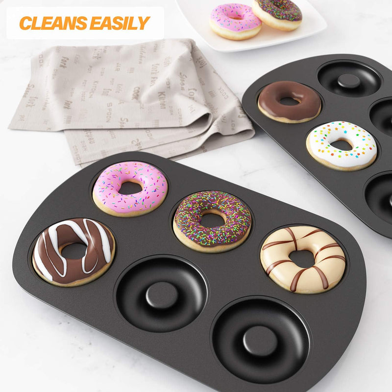 Non-Stick Donut Baking Pans - Set of 3 6-Cavity Full-Sized Donuts 3 14 Individual Size