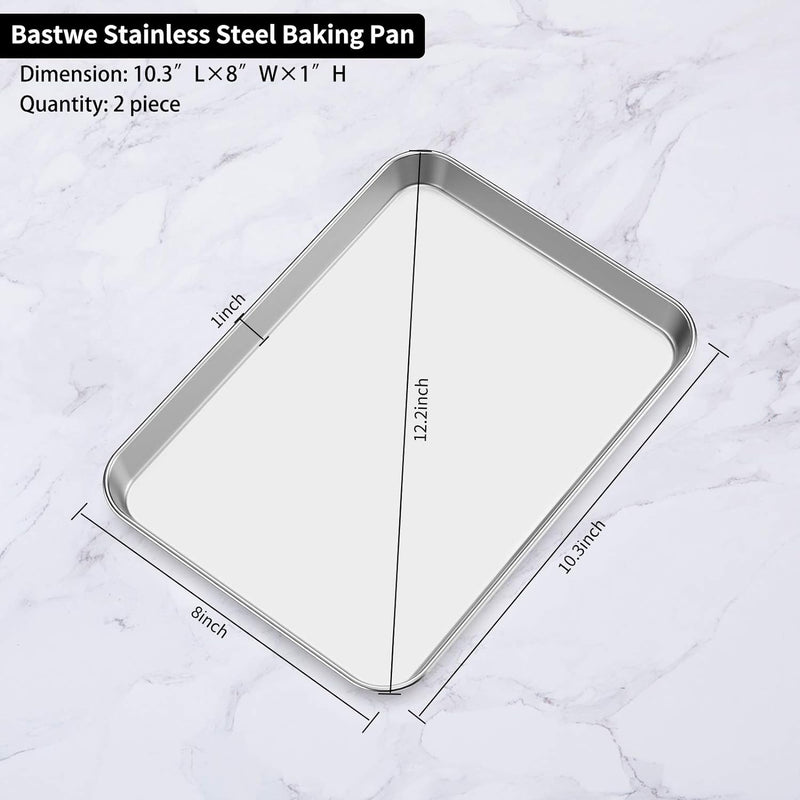 2-Pack Stainless Steel Baking Sheets - Commercial Grade Oven Tray Non-toxic  Easy to Clean