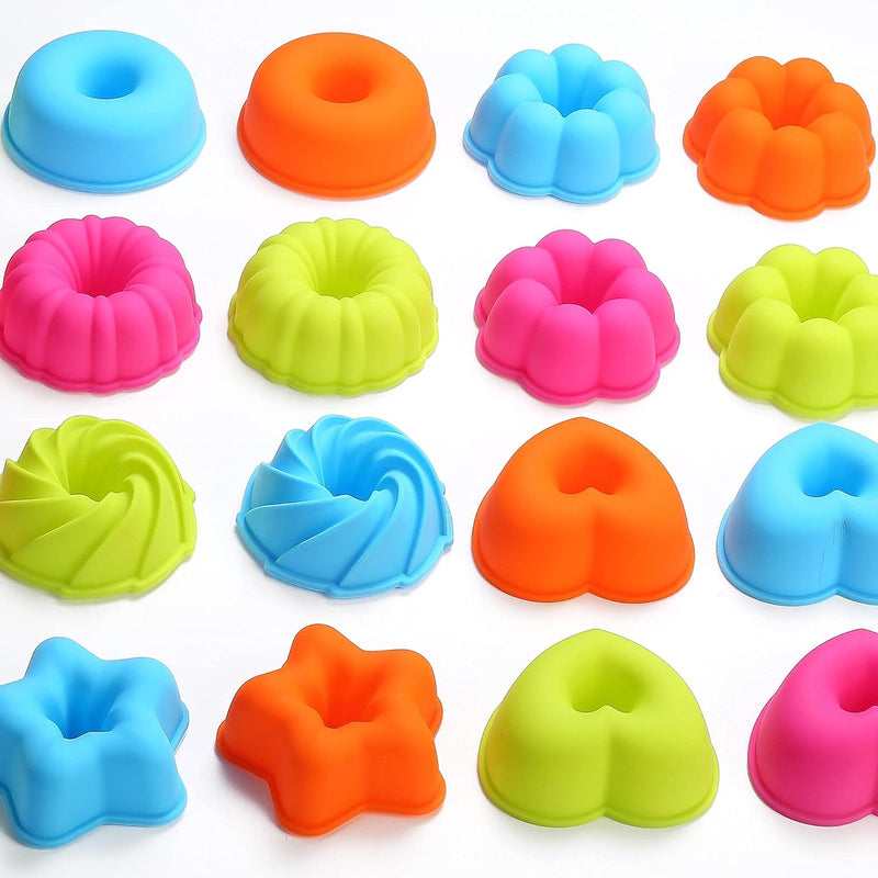 24-Pack Silicone Donut Mold Baking Cups Bagel  Muffin Pan - Nonstick Microwave  Dishwasher Safe