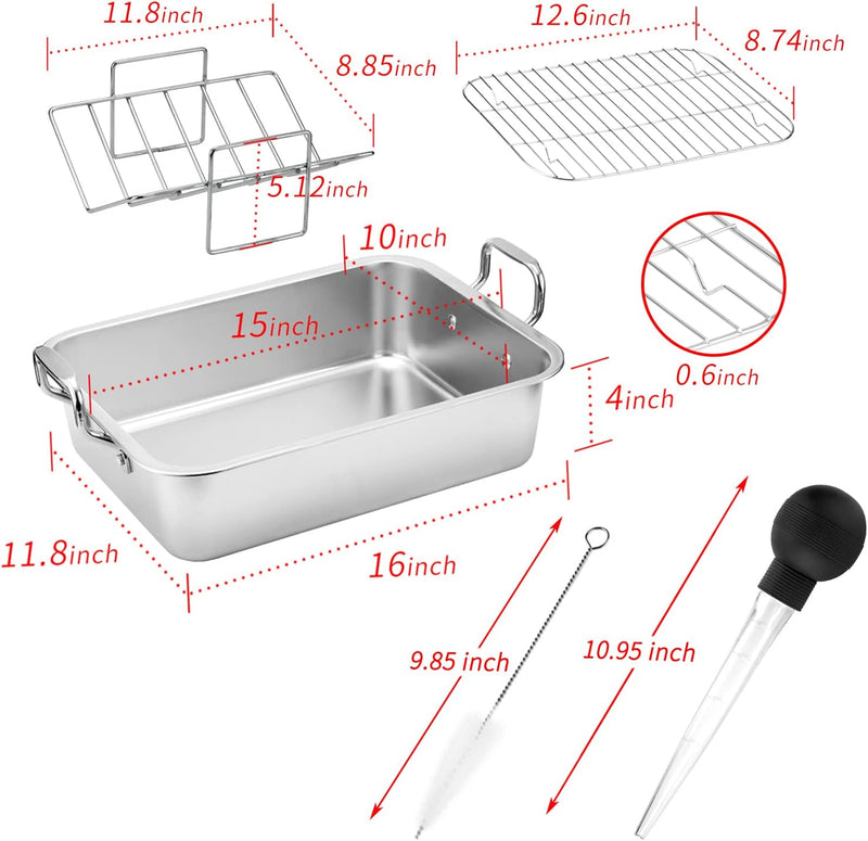 KENDANE Roasting Rack - 12x85in Integrated Feet Enameled Coating PTFE Free