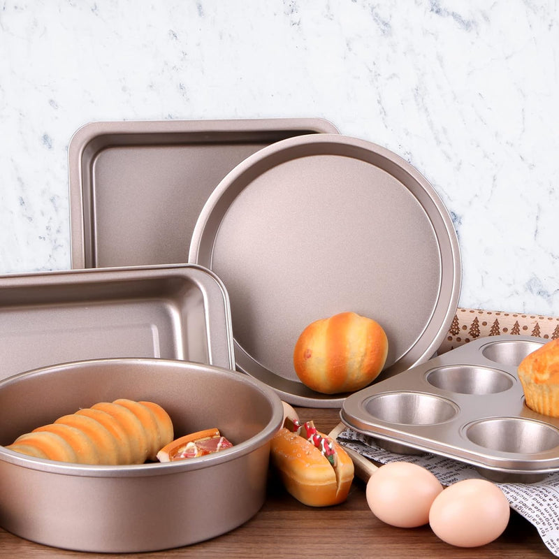 5-Piece Nonstick Bakeware Set with Cookie Sheets and Bread Baking Capability