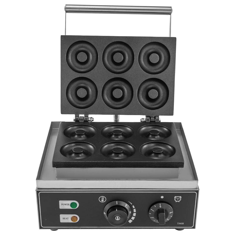 Commercial Waffle Donut Machine - Double-Sided Heating 6 Holes 1550W Non-stick