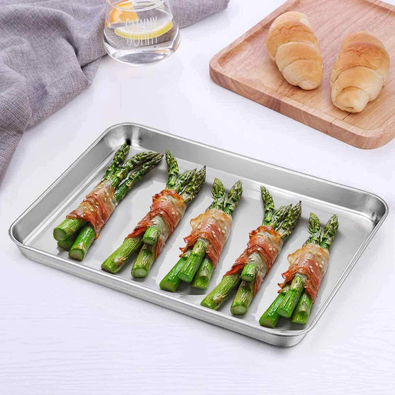 TeamFar Baking Sheet Set- 2 Pans  2 Racks Stainless Steel Non-Toxic Easy Clean Dishwasher Safe - Pack of 4