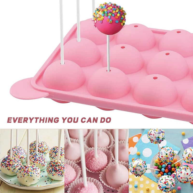 HiYZ Cake Pop Mold Set with Lollipop Maker Kit and Accessories