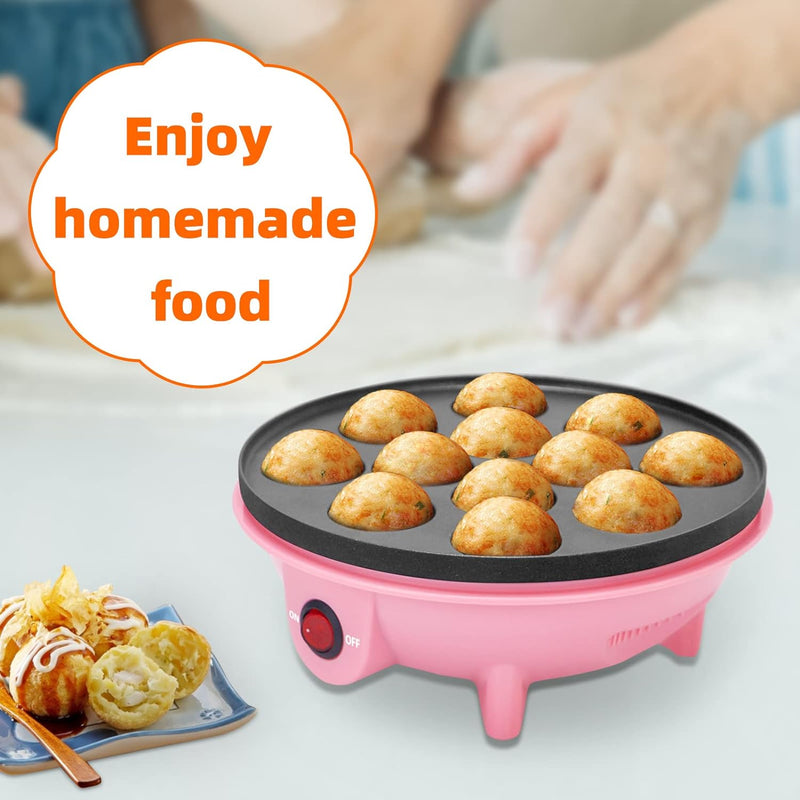 Electric Takoyaki Maker with Free Tools - Nonstick 8 Inch