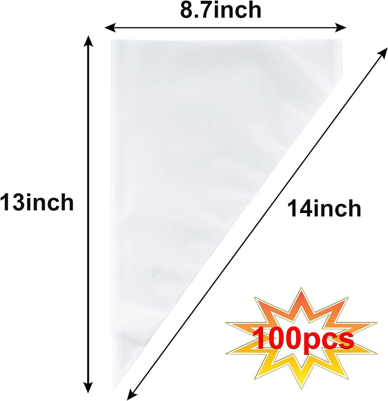 100pcs Disposable Piping Bags 12 Inch - Anti-Burst Non-Slip Pastry Bags for CakeCookie Decorating