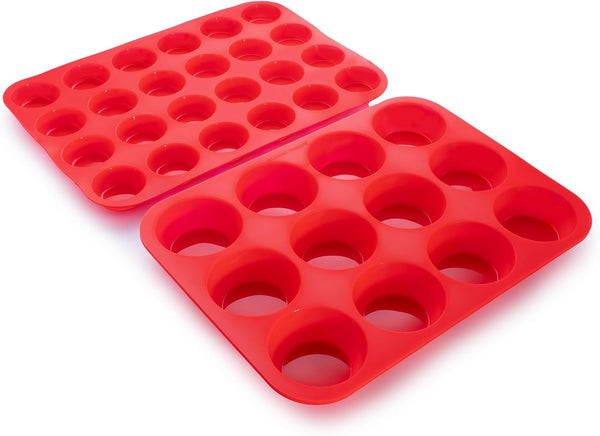 Silicone Muffin Pans - 6 Cup Jumbo Set of 2 Professional Use