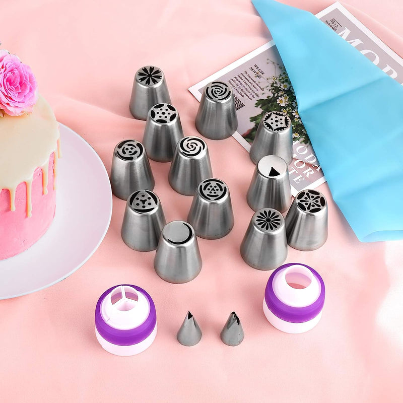 47-Piece Russian Piping Tips Set for Cake and Cupcake Decorating
