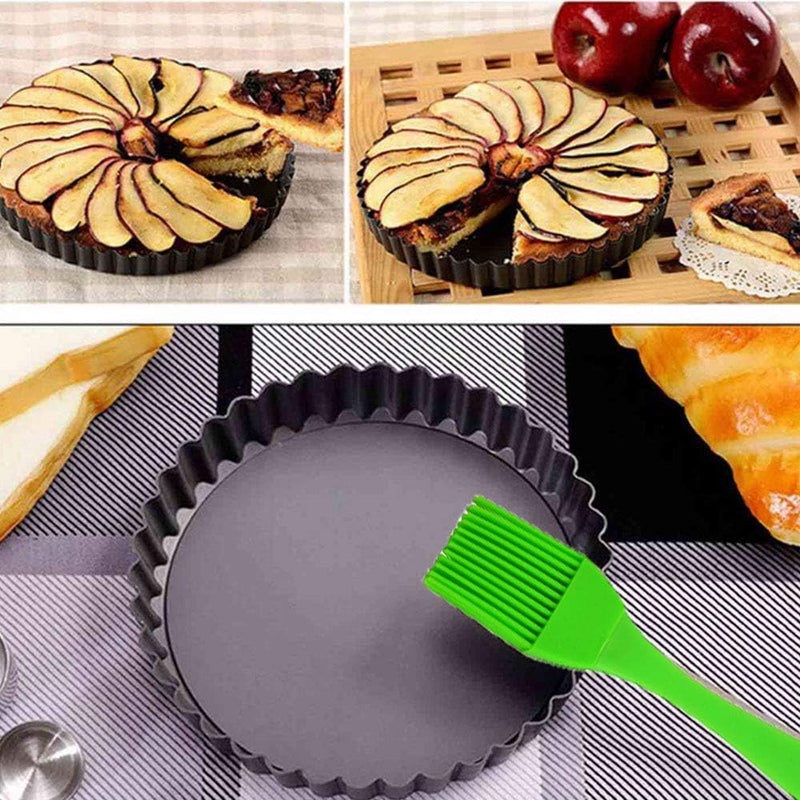 The product title is 8 Pack DATANYA 4 Inch Mini Tart Pans with Removable Bottom - Nonstick Quiche Pan for Dessert Baking