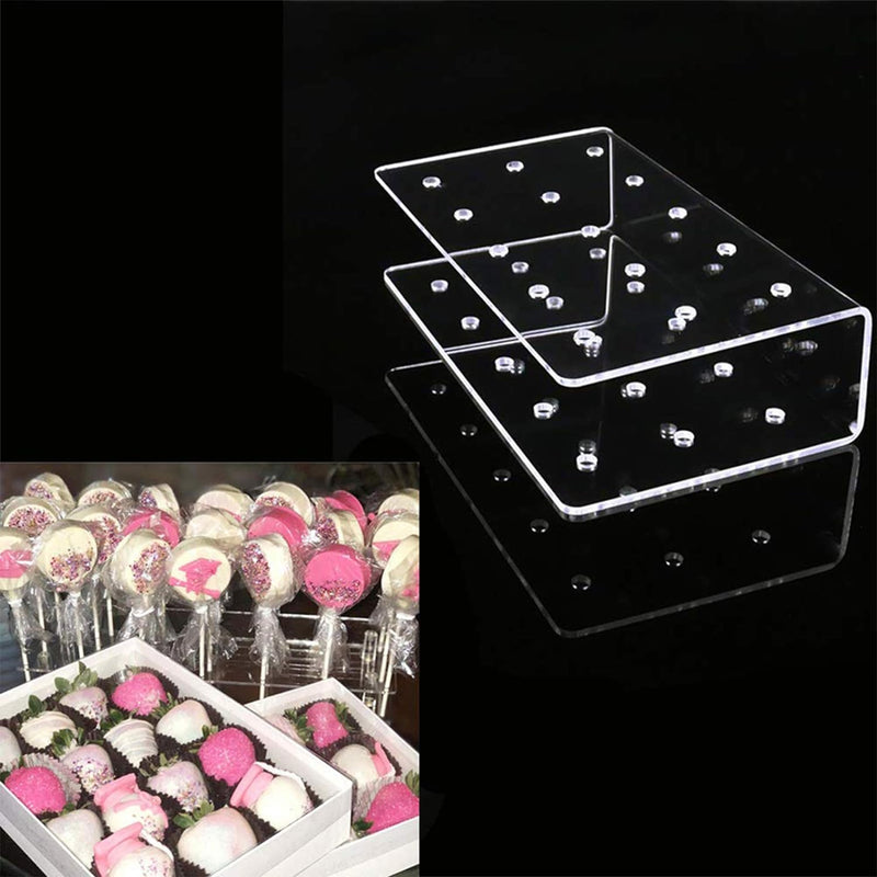 Acrylic Lollipop Holder  Cake Pop Stand Set - 100PCS Bags Sticks  Twist Ties Included 2 Pack