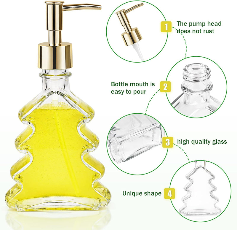 Multipurpose Glass Soap Dispenser - Gold with Easy Cleaning