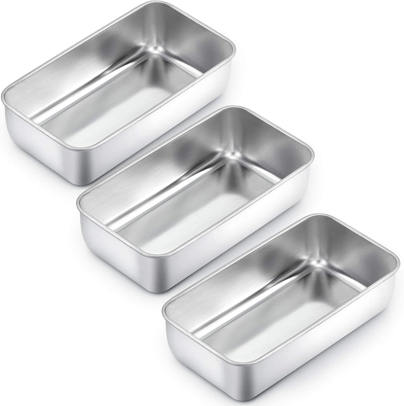 TeamFar Loaf Pans - Set of 2 Stainless Steel Baking Pans for Bread and Meatloaf - Oven  Dishwasher Safe