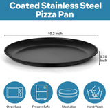 TeamFar Pizza Pan, 12 inch Pizza Pan Stainless Steel Pizza Pan Tray Round Pizza Oven Baking Pan, Healthy & Heavy Duty, Dishwasher Safe & Easy Clean