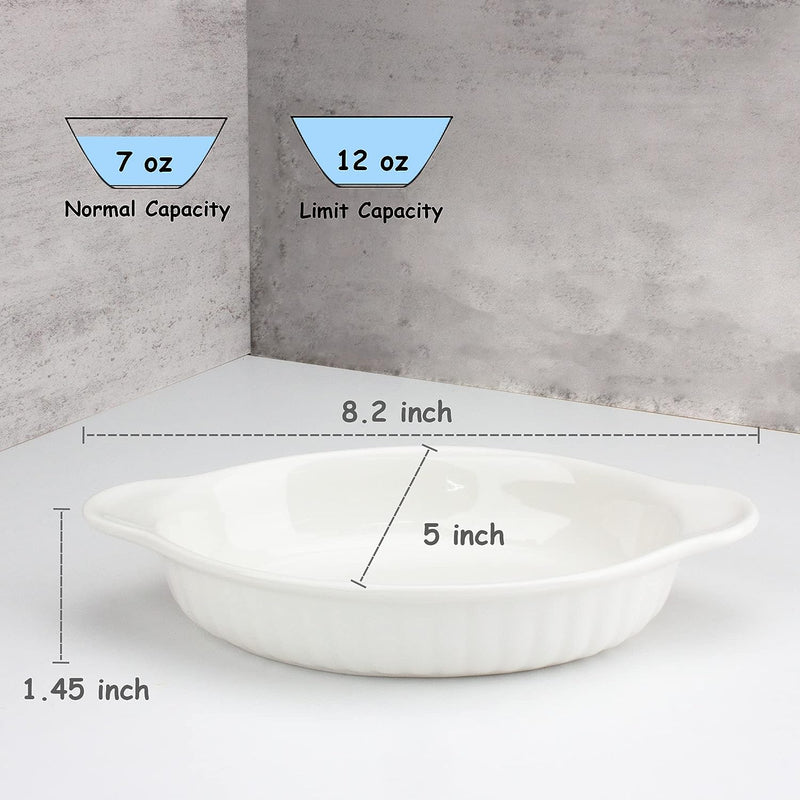 Ceramic Oval Gratin Dishes Oven Safe Set of 4 - 115oz