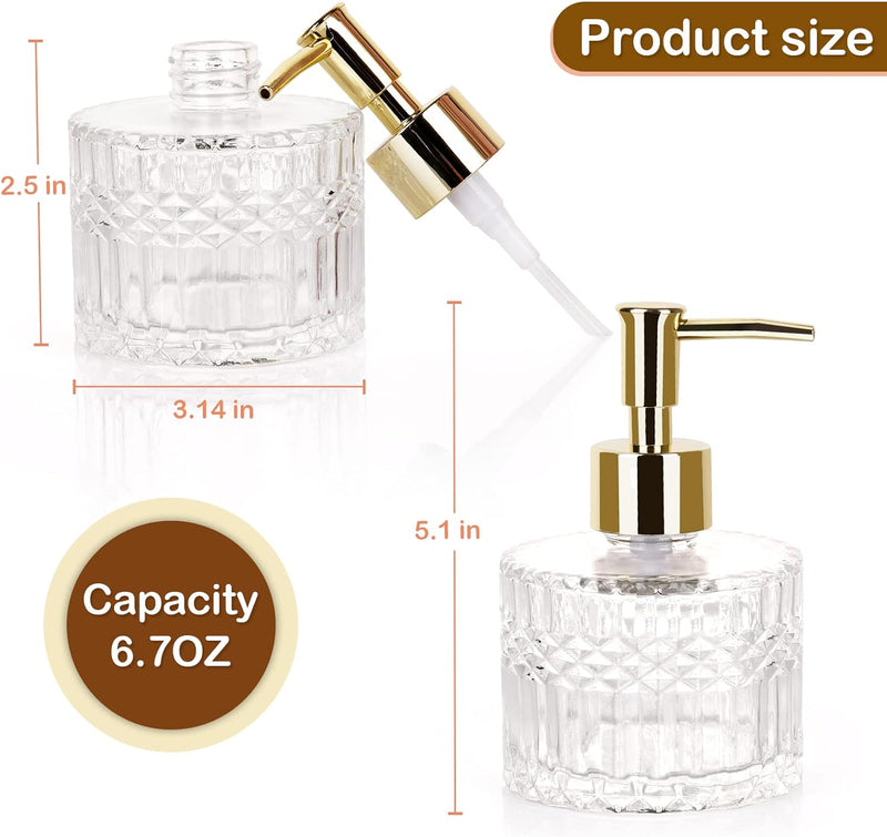 Multipurpose Glass Soap Dispenser - Gold with Easy Cleaning