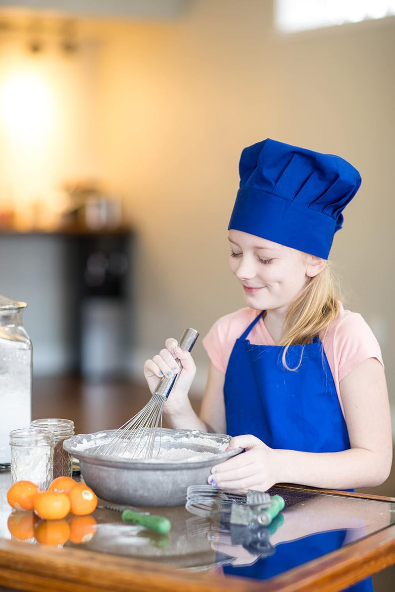 Kids Chef Hat and Apron Set - Real Cooking and Baking Wear Kit