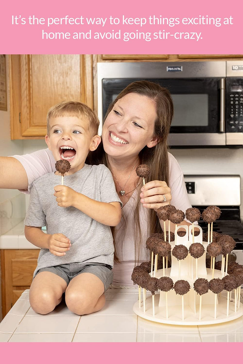 Complete Cake Pop Maker Kit - Nonstick Silicone Includes Stand Molds Sticks Melting Pot Decorating Pen Twist Ties