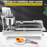 VEVOR 110V Commercial Automatic Donut Making Machine, Single Row Auto Doughnut Maker, 7L Hopper Donut Maker with 3 Sizes Molds, Doughnut Fryer, 304 Stainless Steel Auto Donut