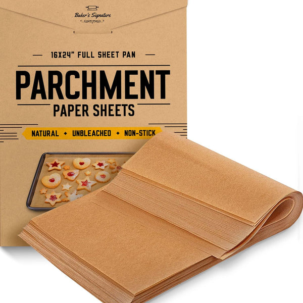 Bakers Signature Parchment Paper Baking Sheets - Non-Stick  Unbleached 120 Pack 12x16 Inch