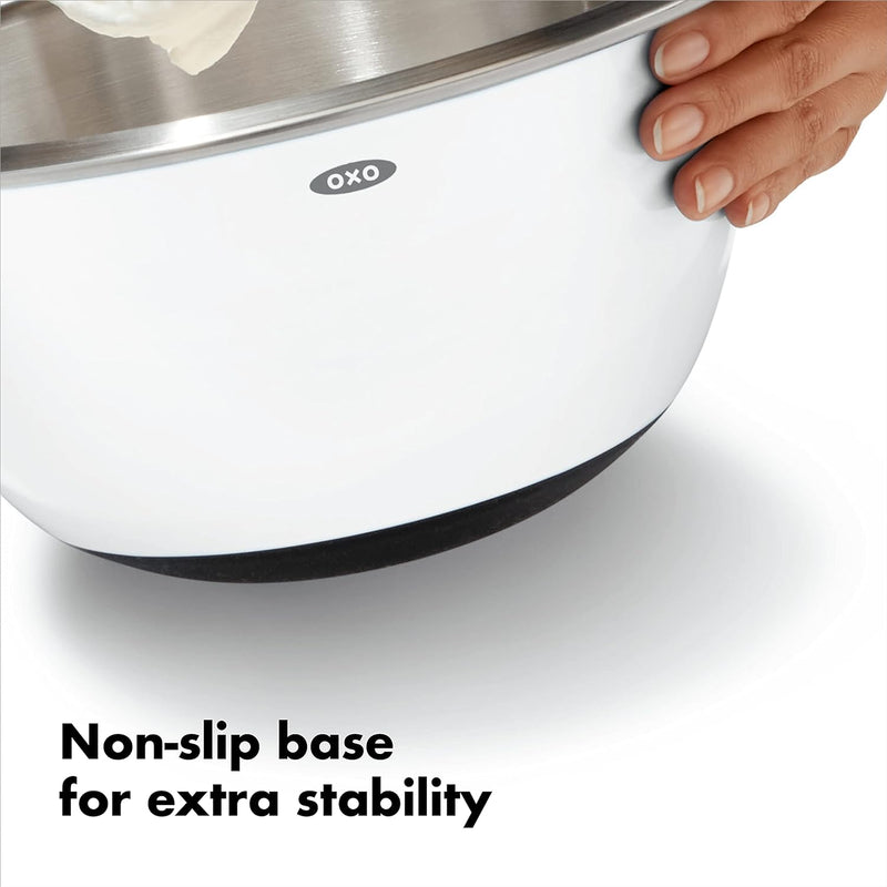 OXO Good Grips 3-Piece Mixing Bowl Set - Stainless-Steel - White