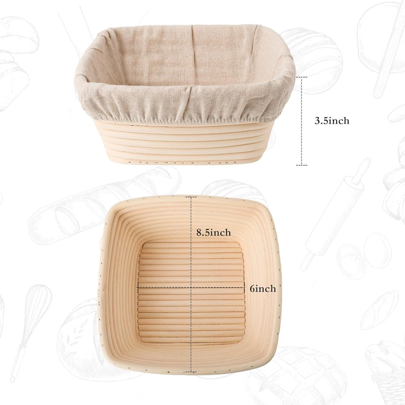 Sourdough Bread Proofing Basket with Liner - Round 85 inch