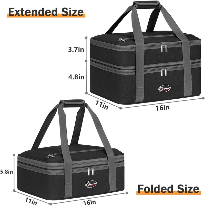 GhvyenntteS Double Casserole Carrier - Expandable Insulated Food Carrier