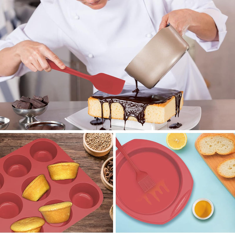 7in1 Nonstick Silicone Baking Set - Oven Bakeware Kit