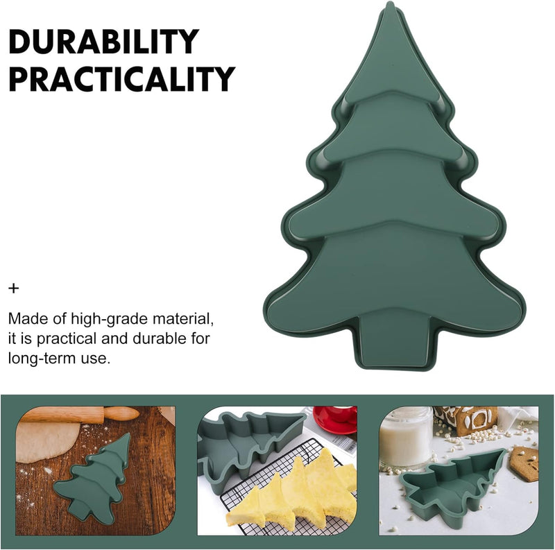 Silicone Christmas Tree Cake Molds - Non-Stick Green