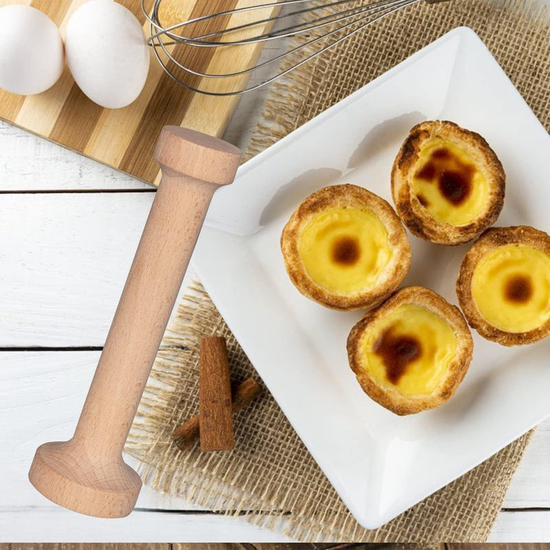 3-Piece Wooden Tart Tamper Set for Baking Mini Egg Tarts Cheesecakes and Pastries