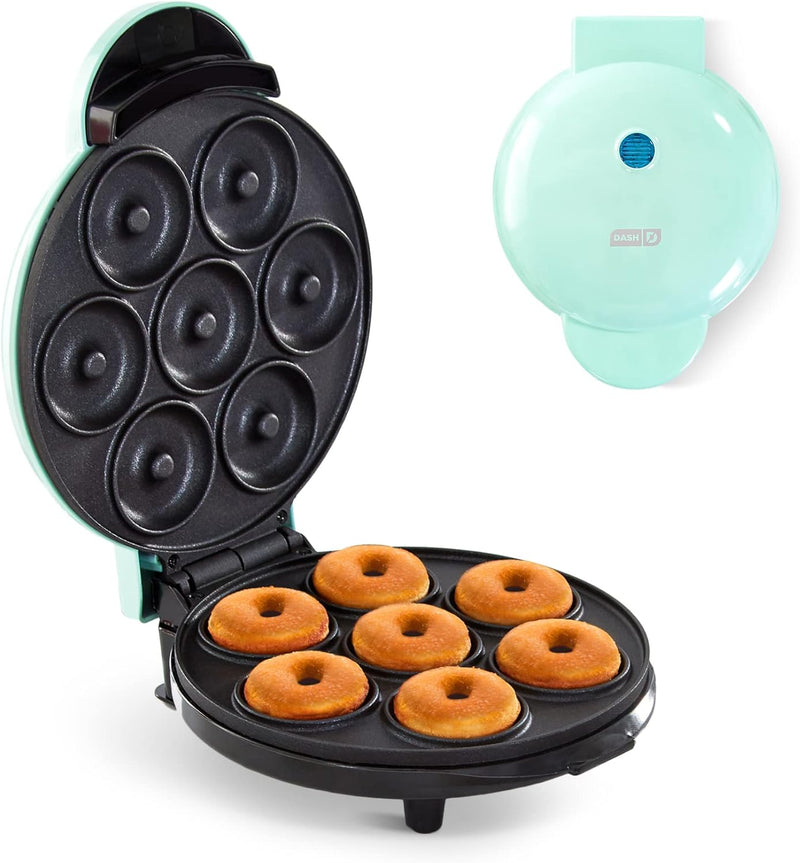 Kid-Friendly Donut  Waffle Maker Combo - Aqua  Red Heart 4 Inch