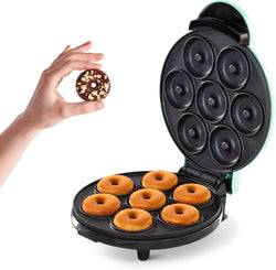 Kid-Friendly Donut Maker with Non-stick Surface - Makes 7 Doughnuts - Aqua