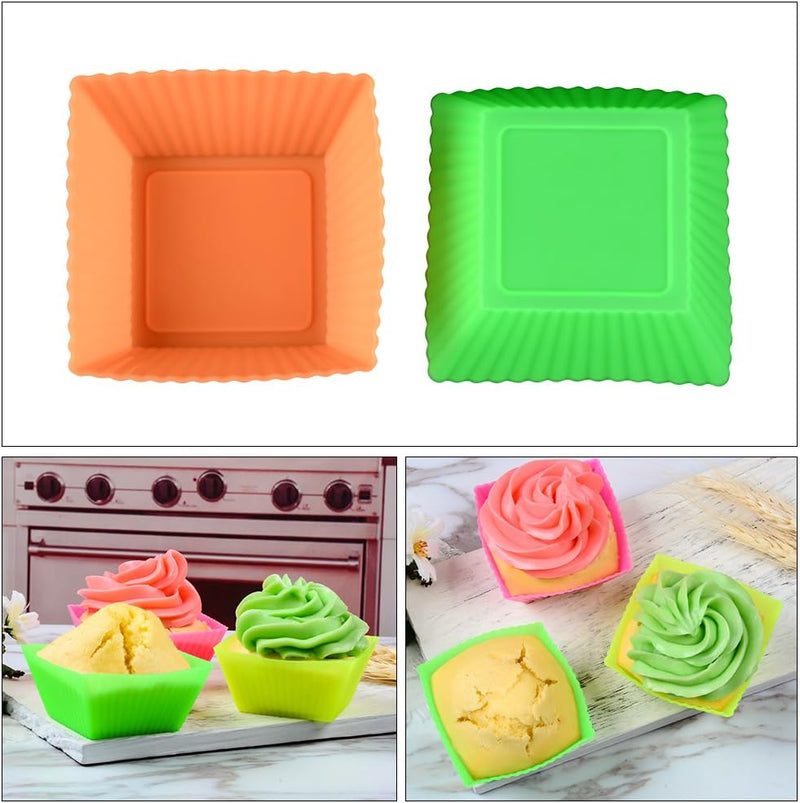 Silicone Muffin Pan - 12 Cup Nonstick Baking Tray for Muffins Cakes and Fat Bombs - Energywave 2-Pack