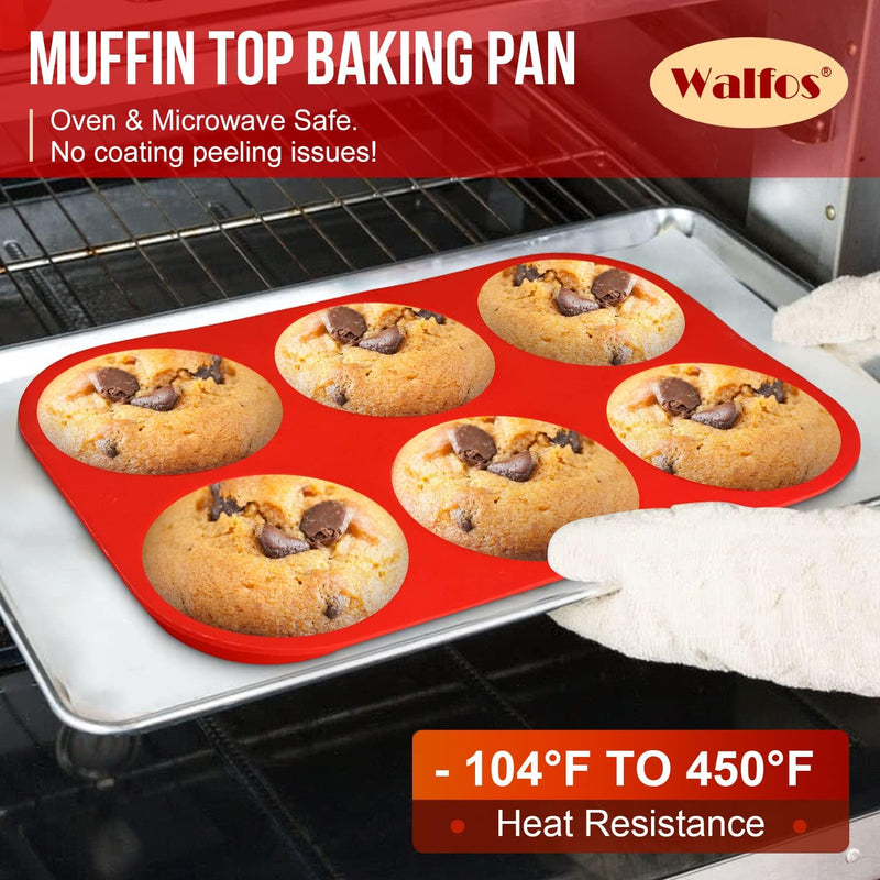 Walfos Silicone Cupcake Pan Set - 2-Piece Mini 24-Cup Muffin Baking Pan - BPA Free Dishwasher Safe - Non-Stick - Great for Muffin Cakes Fat Bombs