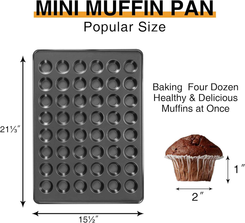 HONGBAKE Nonstick Muffin Pan - 12 Cup 2 Pack - Dark Grey