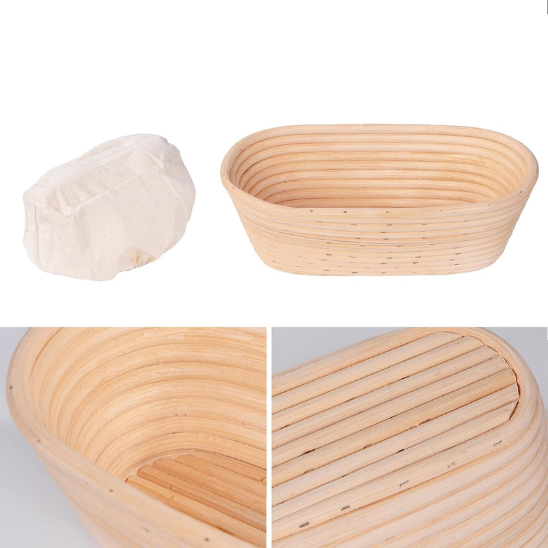 Set of 2 HOMEBAKEE Banneton Proofing Baskets - 11 inch Oval Shape for Sourdough Bread Baking