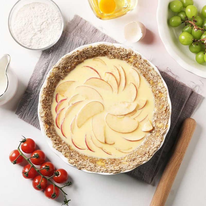 10 Round Ceramic Non-Stick Pie Pan for Baking - Green