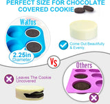 Silicone Oreo Cookie Mold, Walfos Round Cylinder Chocolate Covered Oreos Molds, BPA Free and Non-Stick, Perfect for Cookies, Oreos, Candy, Soap, Cupcake, Pudding, Jello, Set of 3