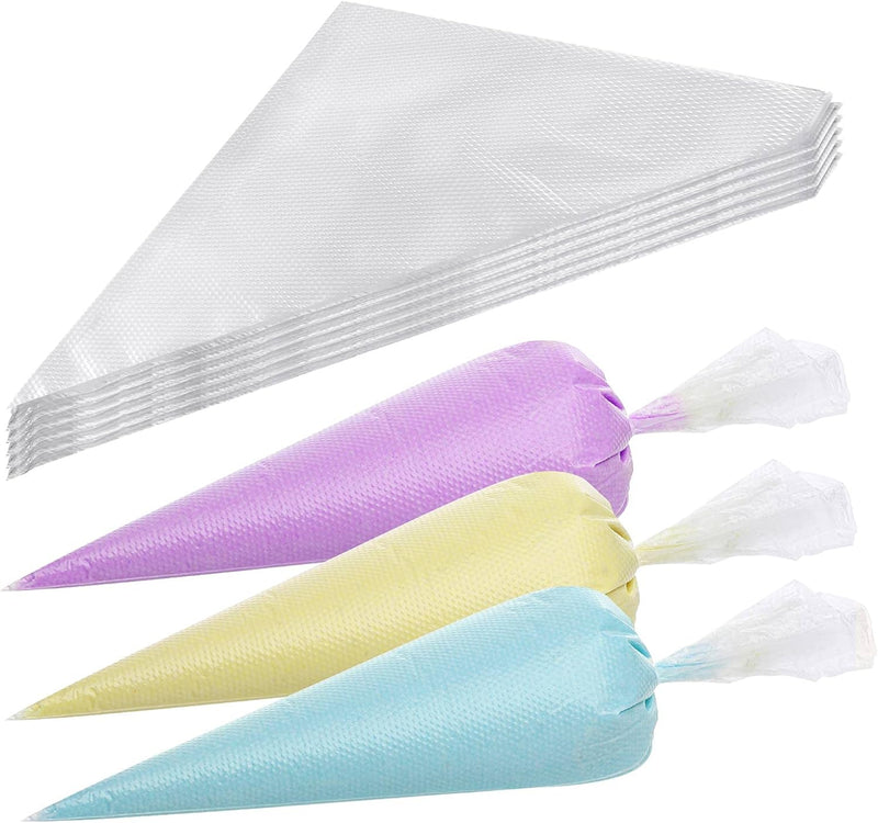 400 Disposable 12 Piping Bags - Anti-Burst Tipless for Cake Frosting and Cookie Decoration