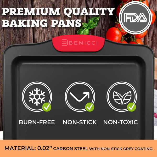 Premium Non-Stick Baking Set - 4-Piece Carbon Steel Bakeware - BPA-Free
