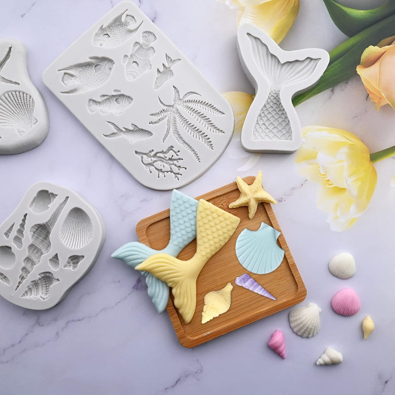 Marine Theme Fondant Silicone Cake Molds for Decoration and Crafting