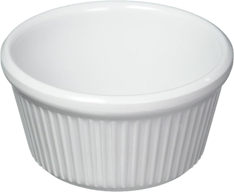 Winco 2-Ounce White Fluted Ramekin Set - 12-Pack