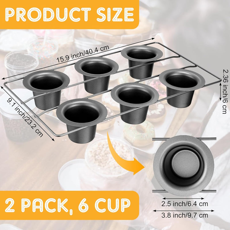 Shellwei Nonstick Popover Pan - 6 Cup Bakeware for Baking Muffins Cupcakes and Yorkshire Puddings